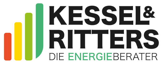 Das Logo von Kessel&Ritters, links eine von rot nach grün aufsteigende Skala, rechts der Name Kessel&Ritters, darunter das Wort Die Energieberater